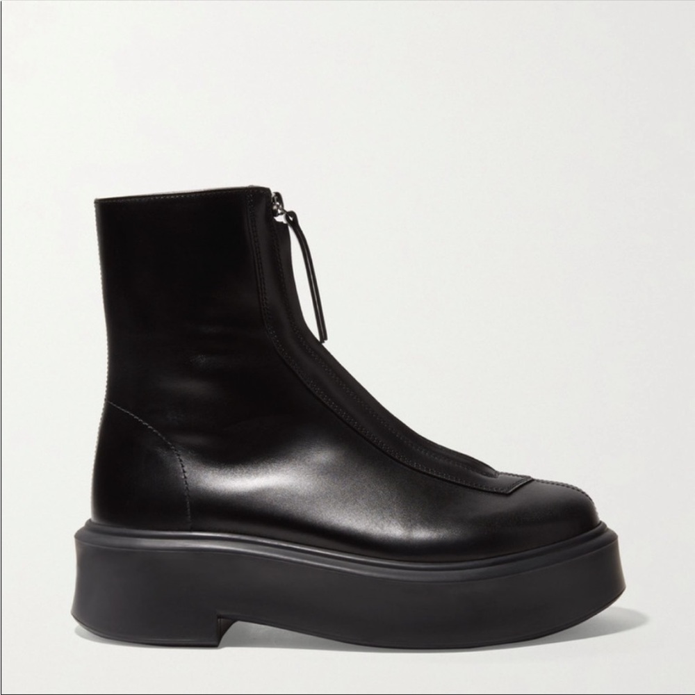 Zip front boots